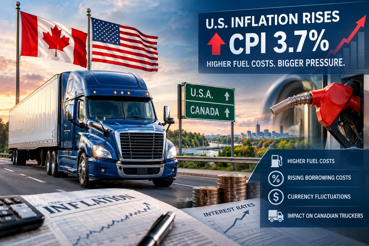 U.S. Inflation Accelerates to 3.7% as Rising Fuel Costs Put Pressure on Canadian Truckers